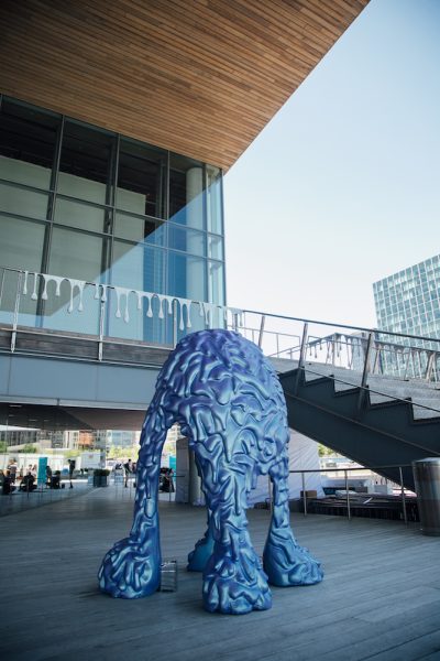 Blob sculpture by artist Dan Lam on the harbor walk deck