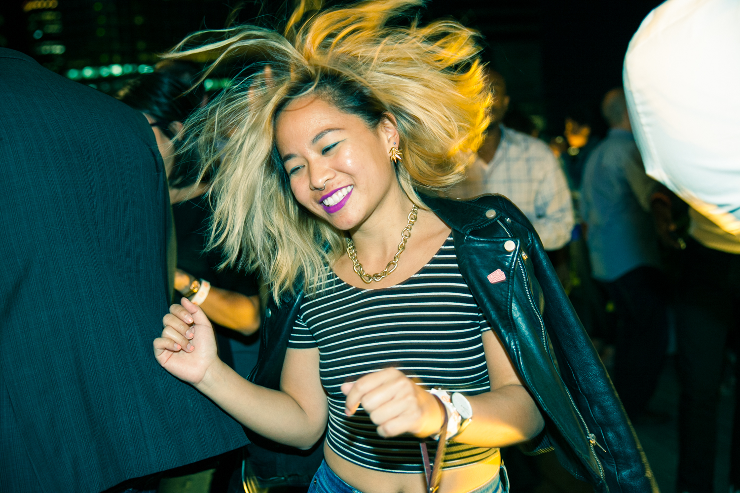 Visitor dancing at First Fridays