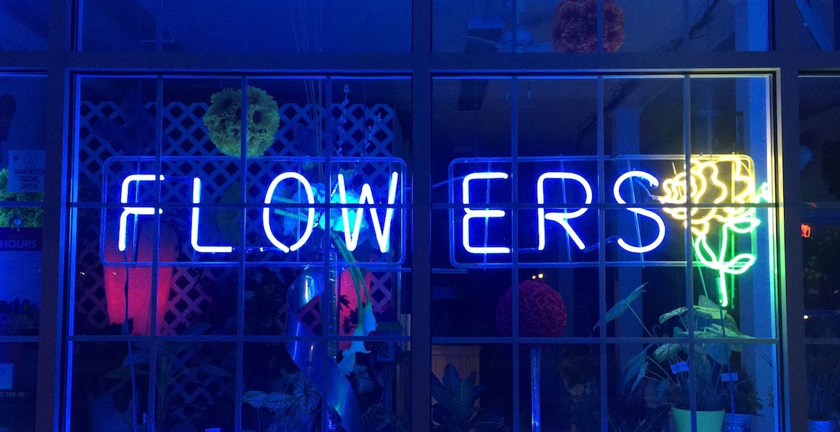 Neon flowers sign