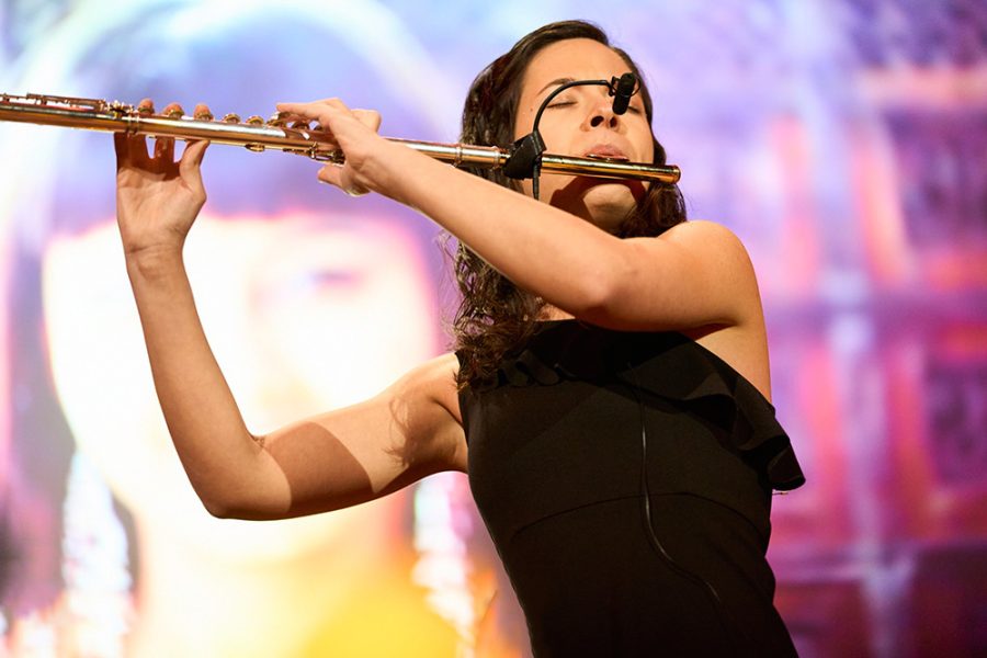 Performance photo of a flutist