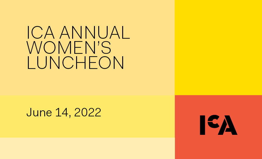 Yellow and red graphic for the Women's Luncheon