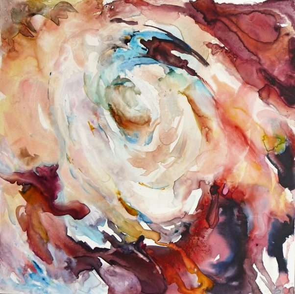 an abstract watercolor of a swirl